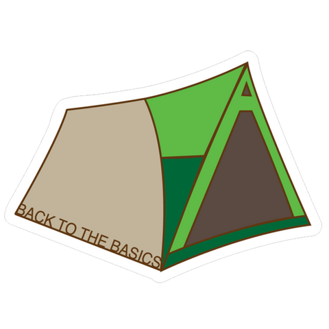 Back to the Basics Tent Sticker