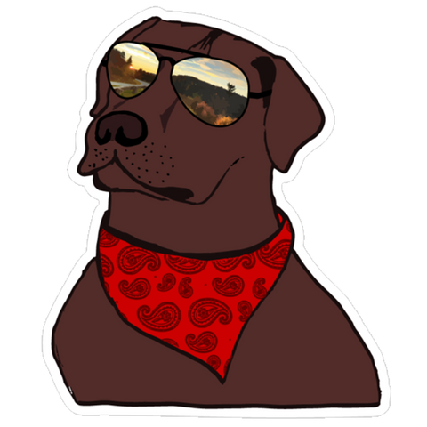 Blue Ridge Ridin Chocolate Lab Sticker