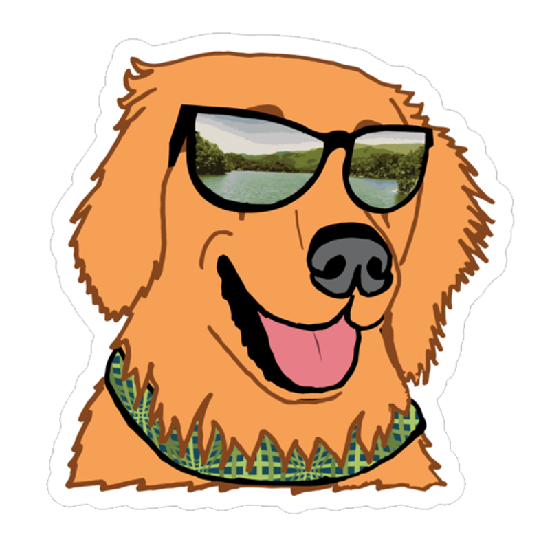 Finn the Golden Retriever Sticker