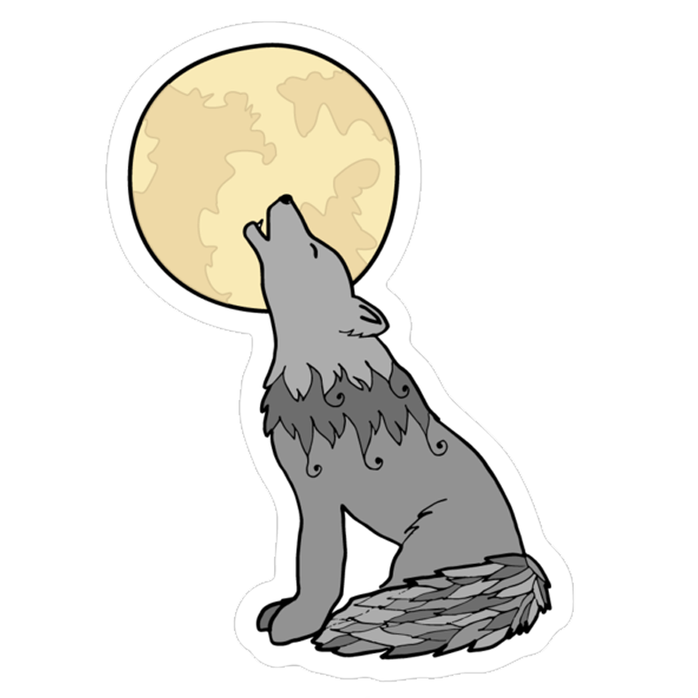 Howlin at the Moon Wolf Sticker