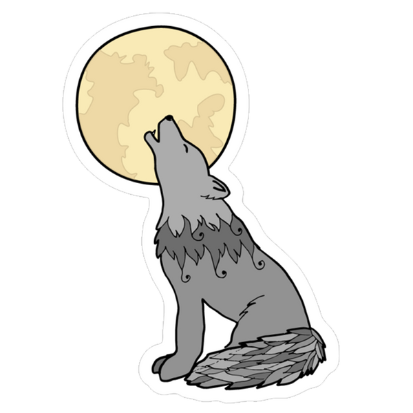 Howlin at the Moon Wolf Sticker