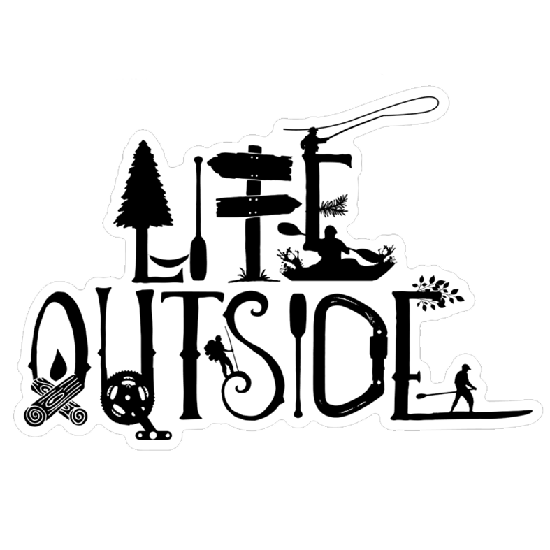 Life Outside Logo Black Sticker