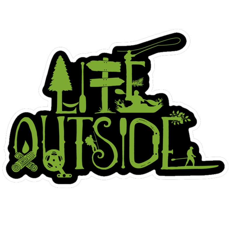 Life Outside Logo Lime Sticker