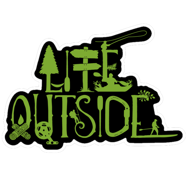 Life Outside Logo Lime Sticker