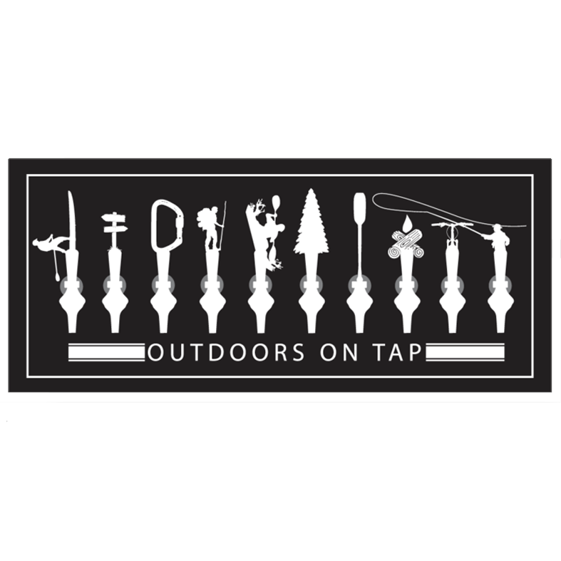 Outdoors on Tap Black & White Sticker