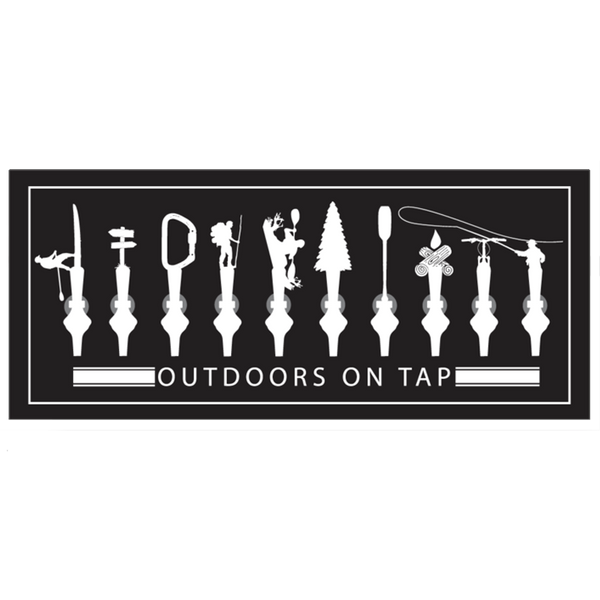 Outdoors on Tap Black & White Sticker