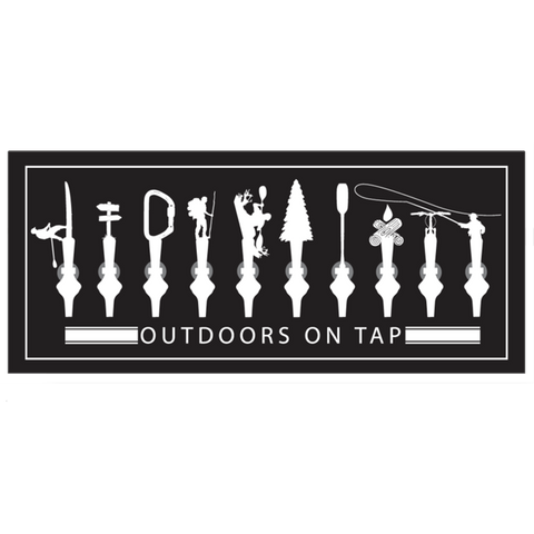 Outdoors on Tap Black & White Sticker