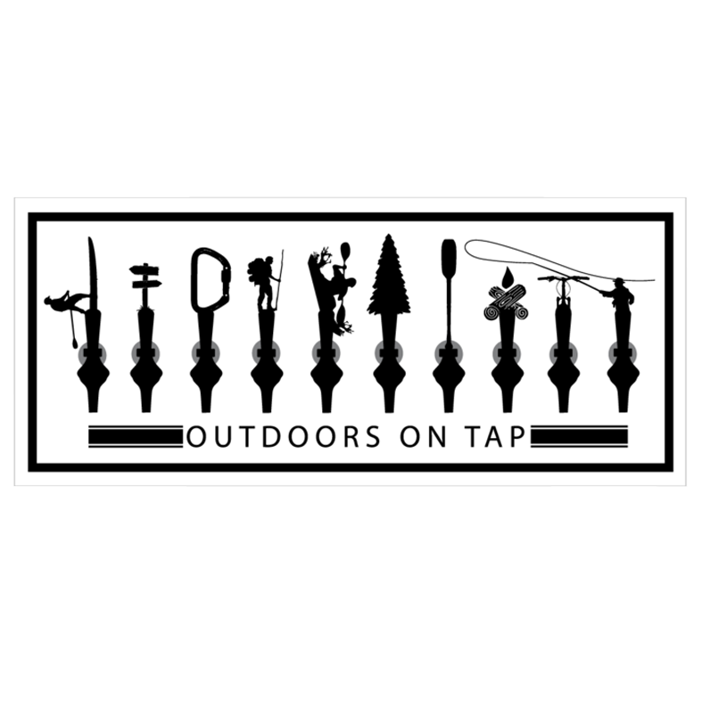 Outdoors on Tap White Sticker