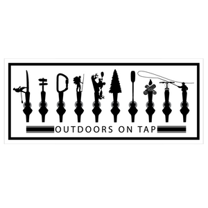 Outdoors on Tap White Sticker