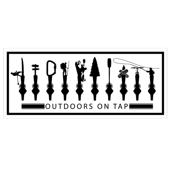 Outdoors on Tap White Sticker