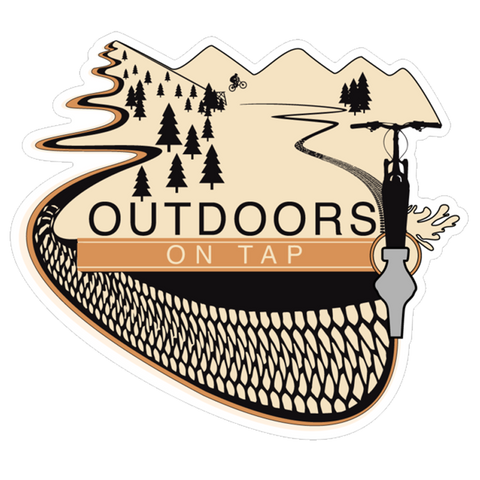 Outdoors on Tap Mountain Biking Sticker