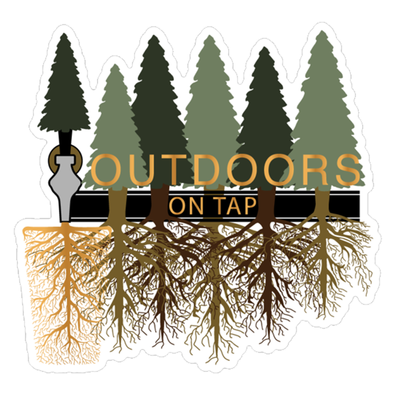 Outdoors on Tap Rooted Sticker