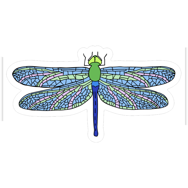 Glass Dragonfly Sticker