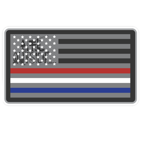 Police Fire EMT Flag Sticker