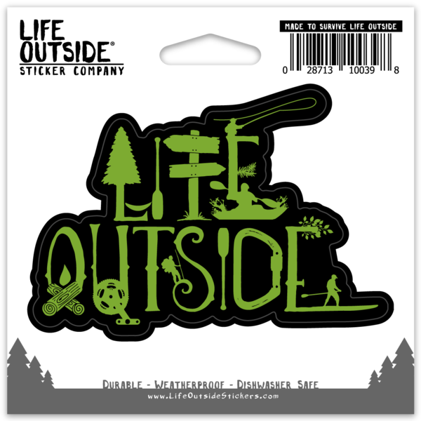 Life Outside Logo Lime Sticker