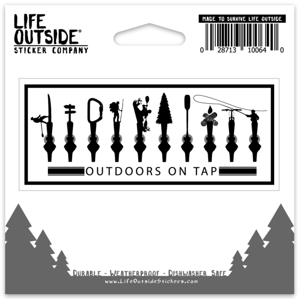 Outdoors on Tap White Sticker