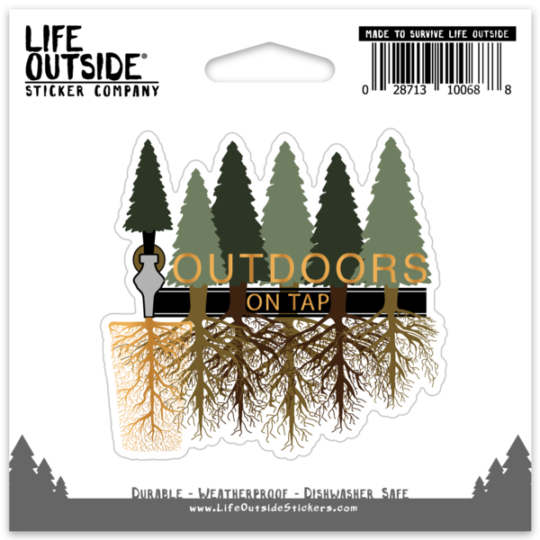 Outdoors on Tap Rooted Sticker